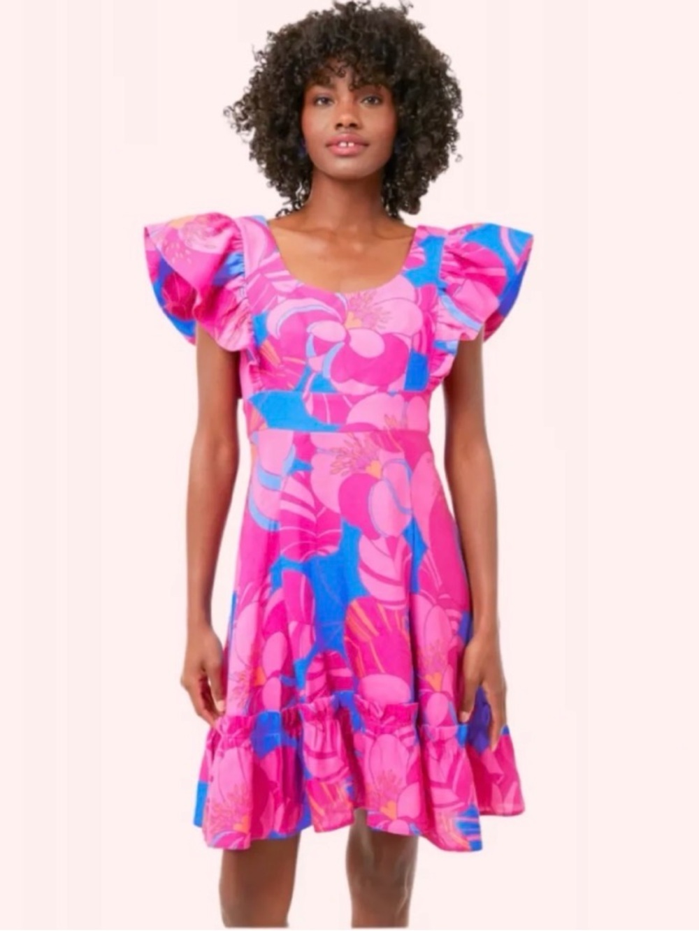 Tuckernuck Cameran Eubanks Wimberly Wild Azalea Edisto Dress Pink Blue Small